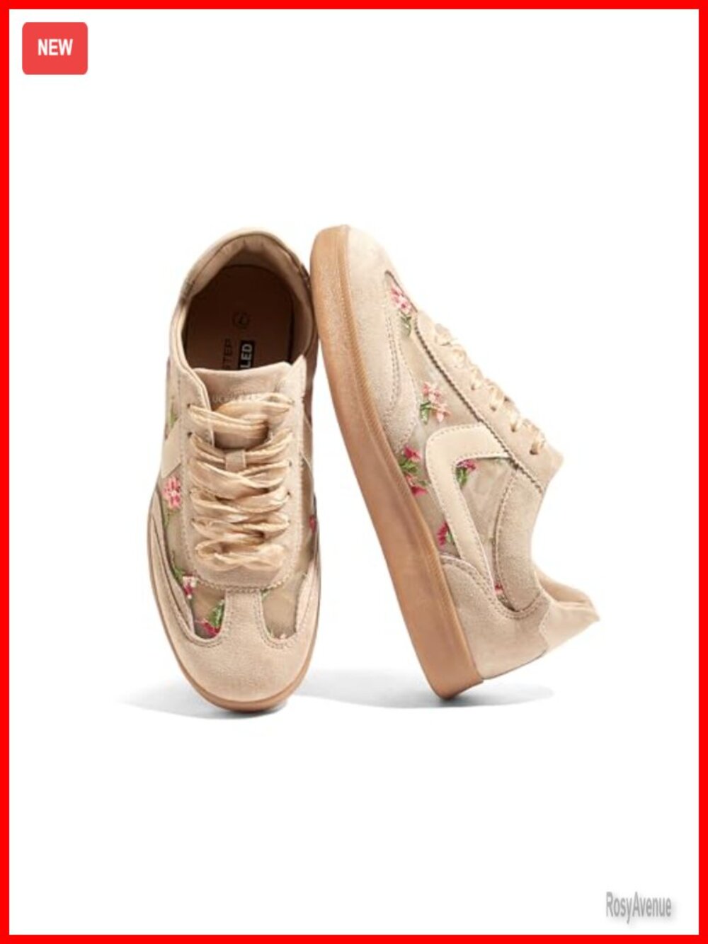 LUCKY STEP Women's Classic Fashion Sneakers Faux PU Leather Lace-Up Walking